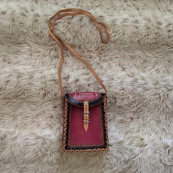 Vintage Handbags - Vintage handmade leather purse
